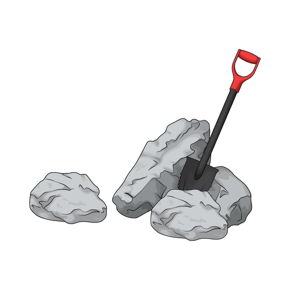 rock and shovel vector