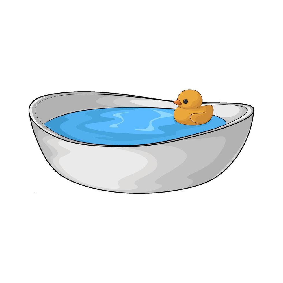 toy duck in the bathtub illustration vector