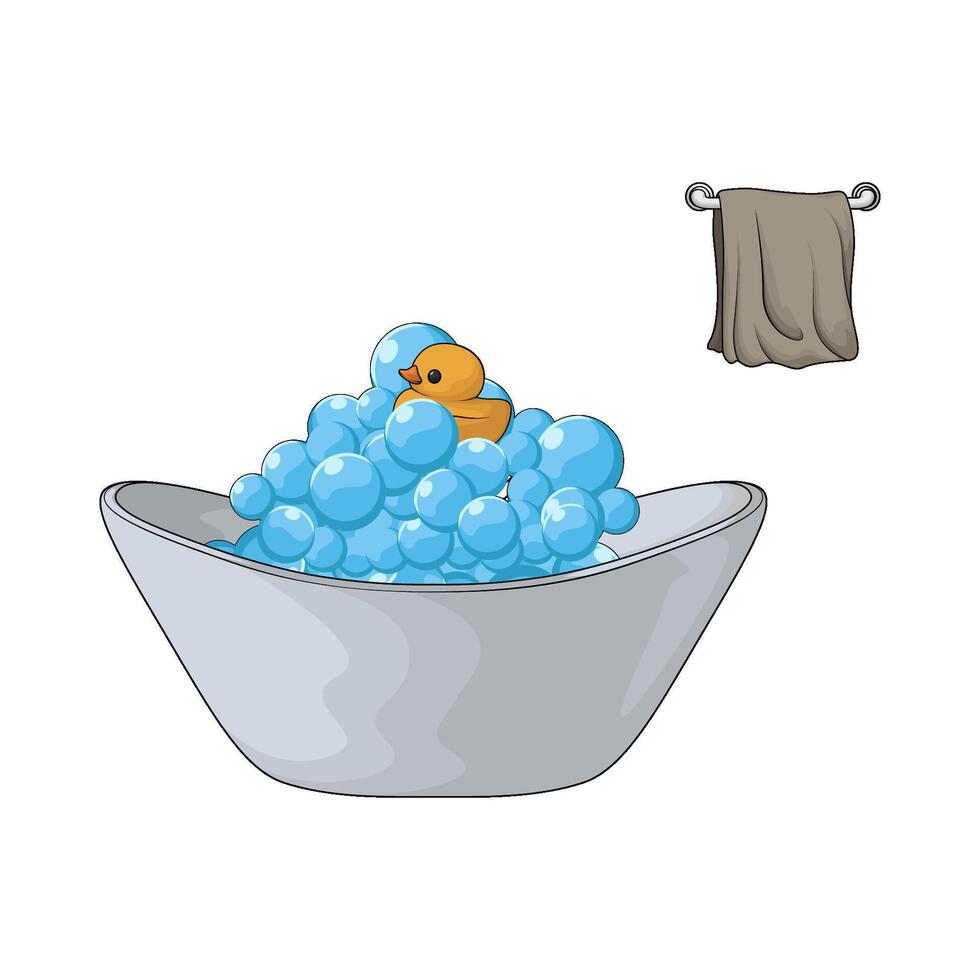 toy duck in the bathtub vector