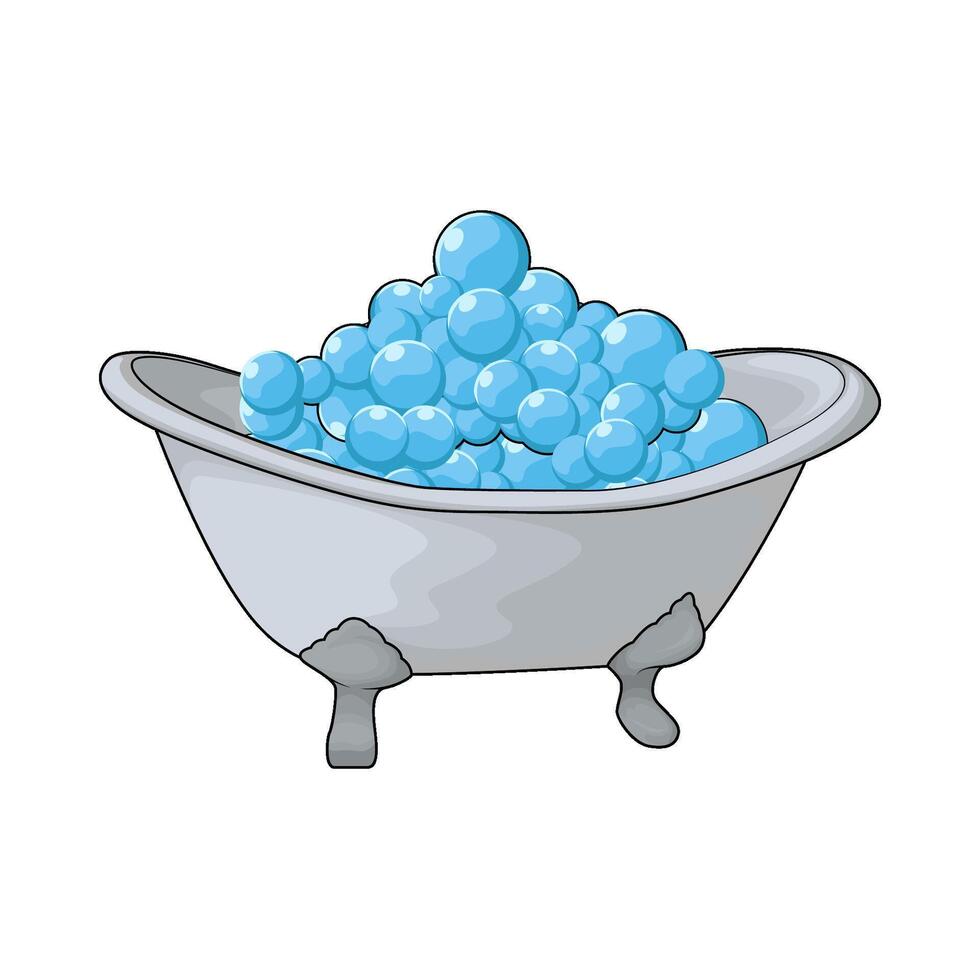 illustration of bathtub full of bubbles vector