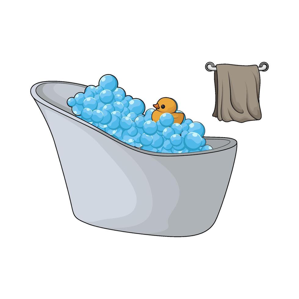 there is a duck in the bathtub vector