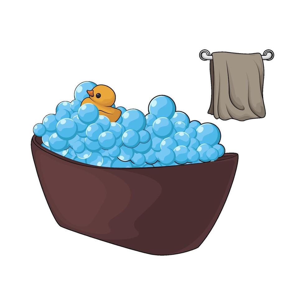 illustration of duck in the bathtub vector