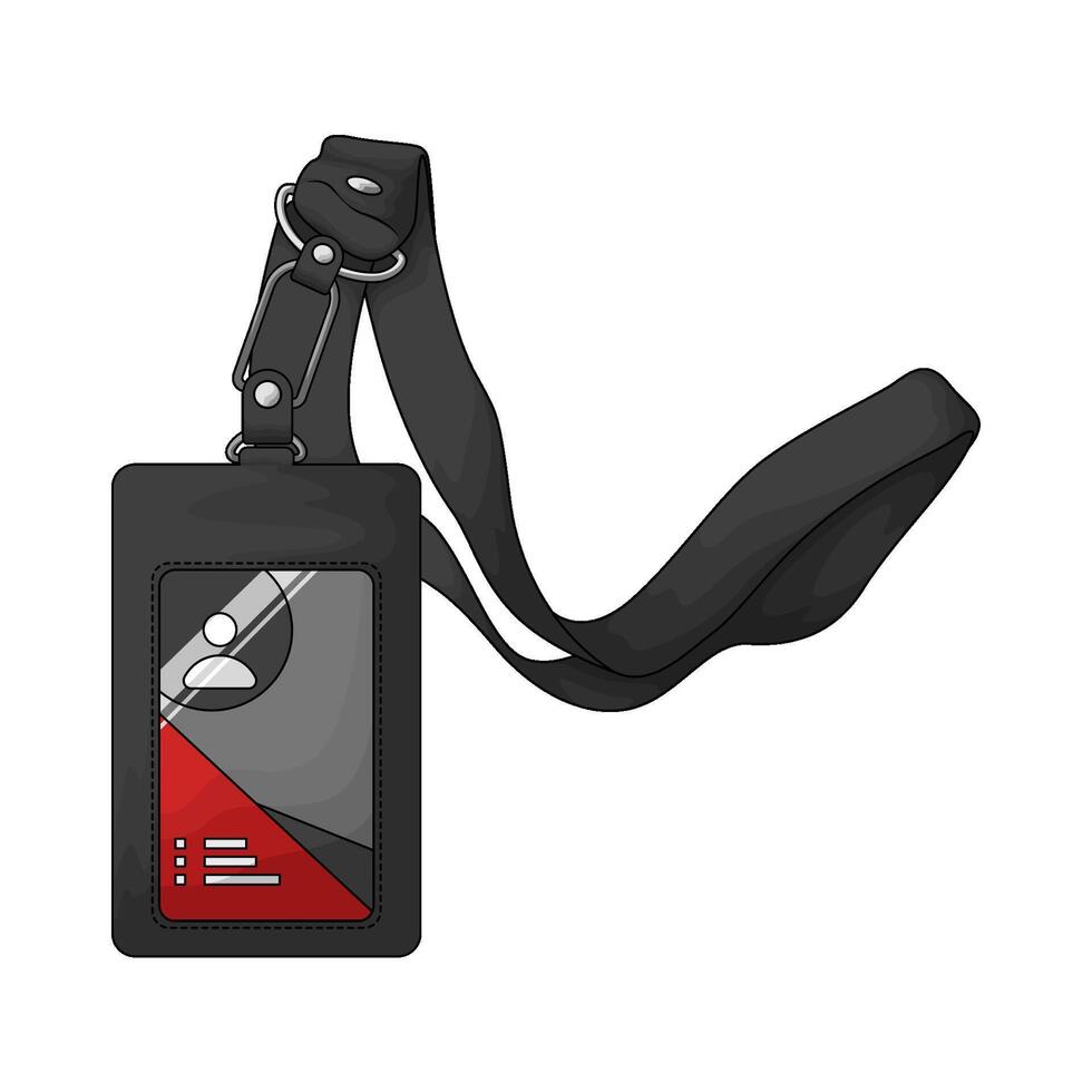 black lanyard id cards vector