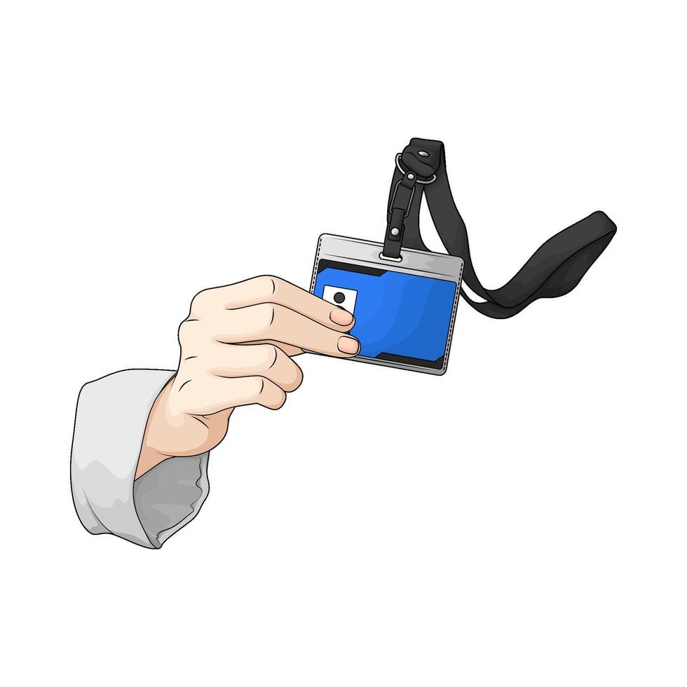 identity card on hands vector