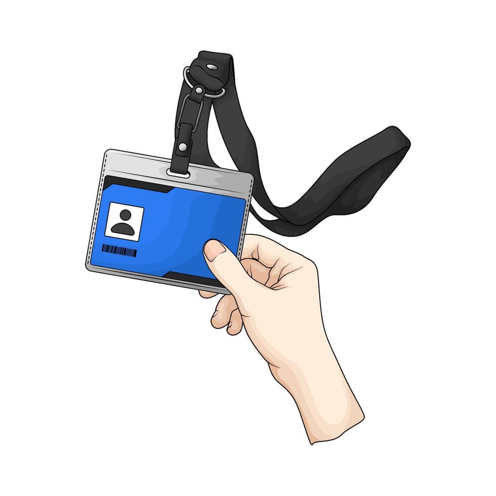 illustration of identity card on hands vector