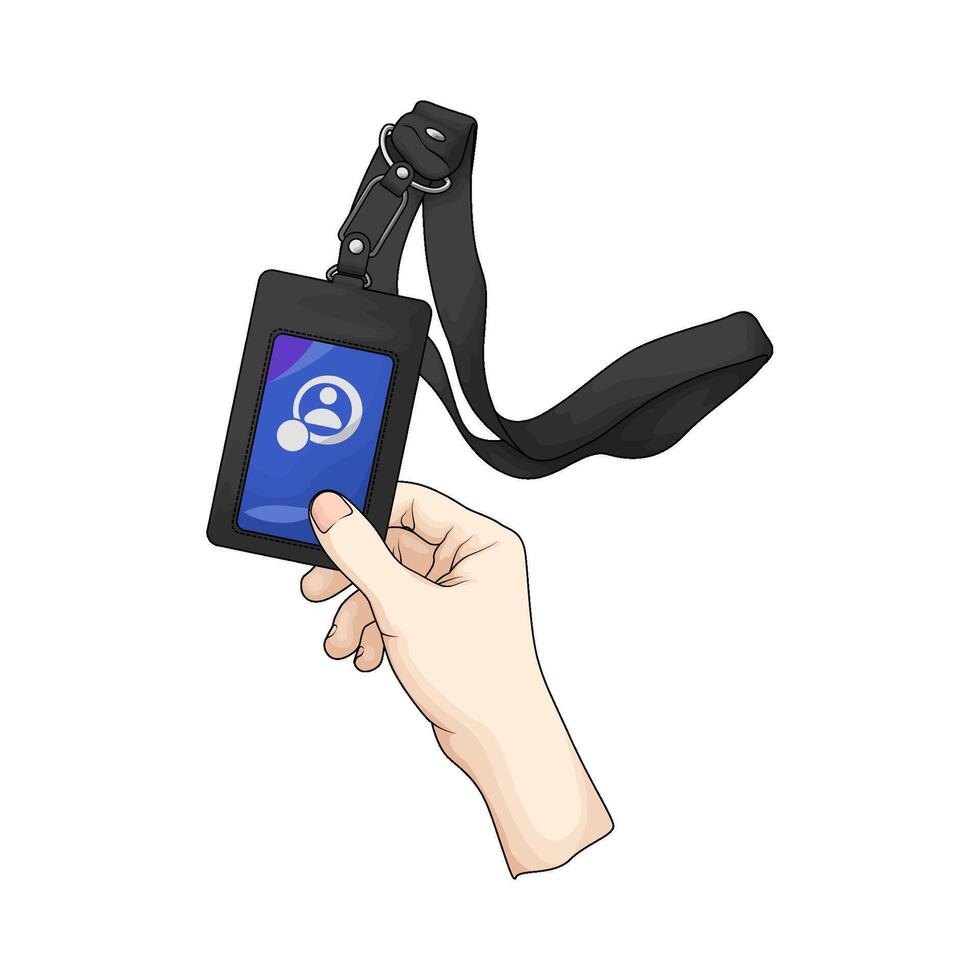 illustration of id card with black strap vector