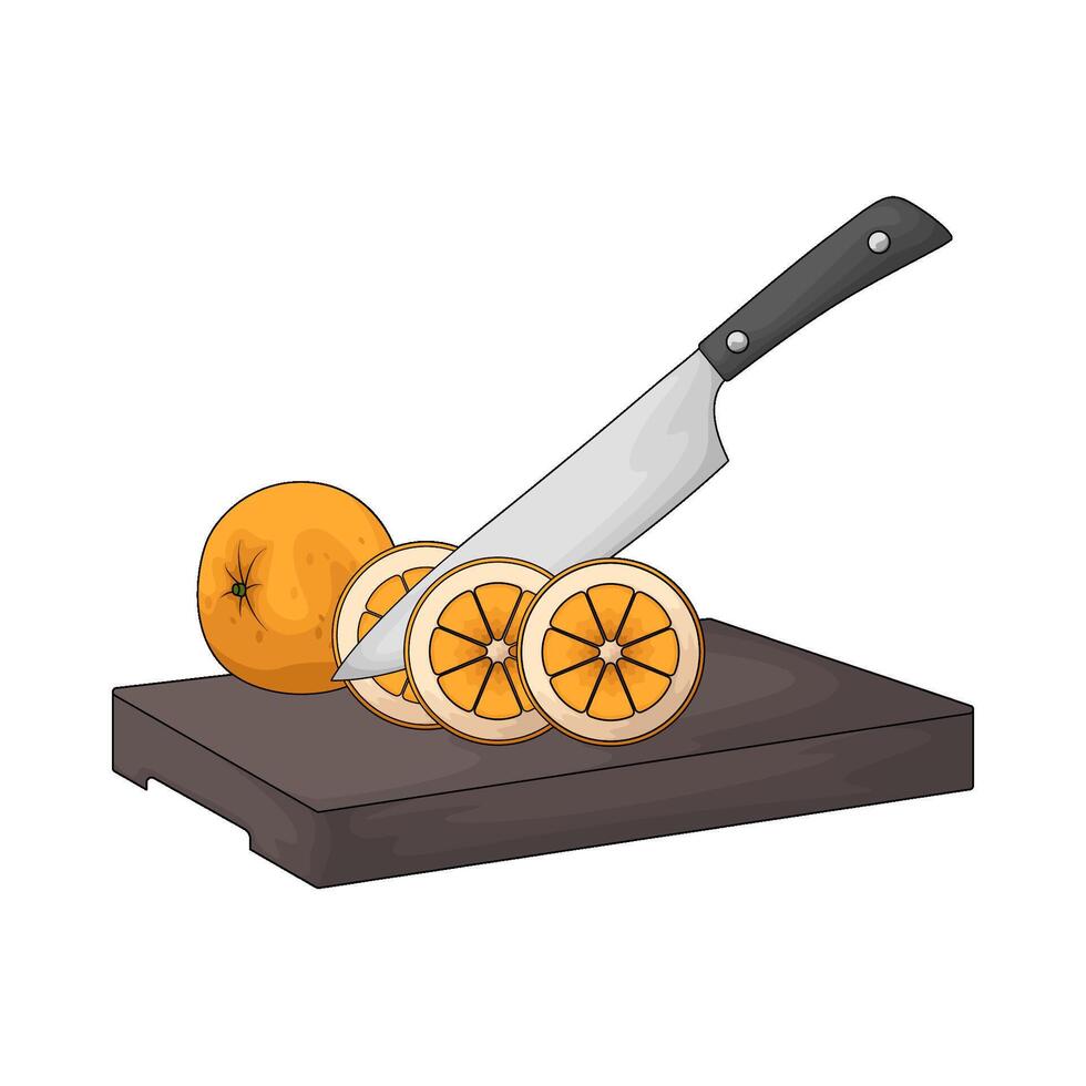 cutting radish on a chopping board vector