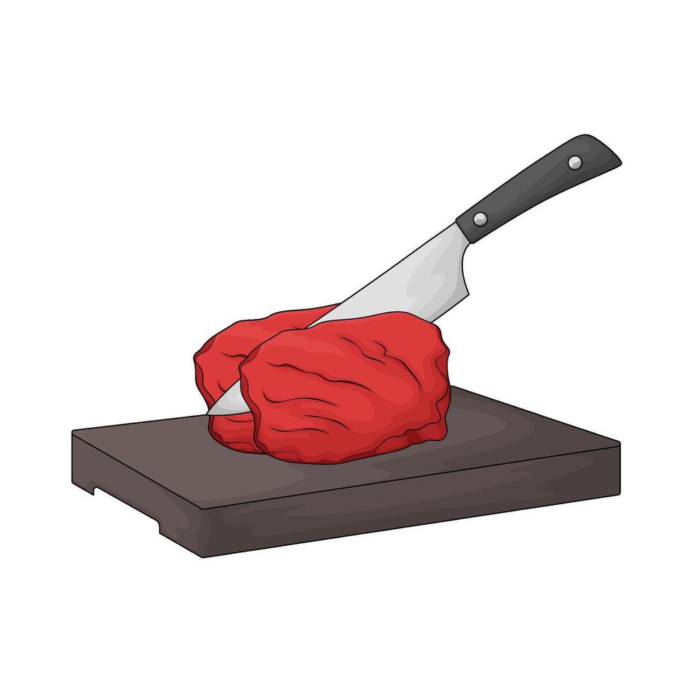 meat cut on a chopping board vector