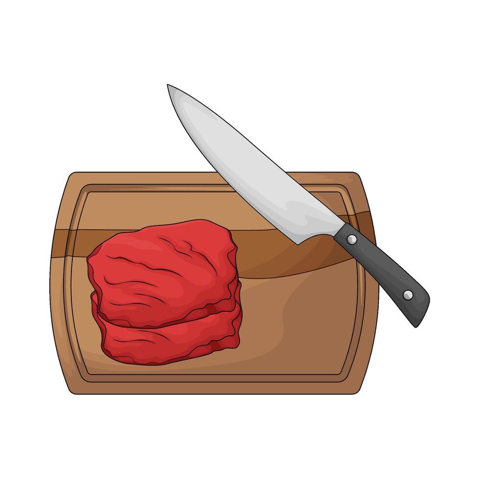 a chopping board used as a base for cutting meats vector