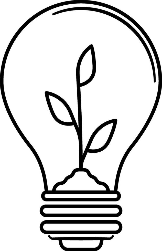 light bulb with small plant inside icon or eco idea concept vector