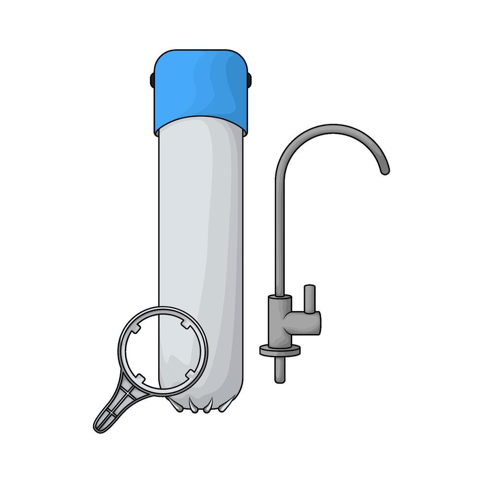 water filter with faucet vector