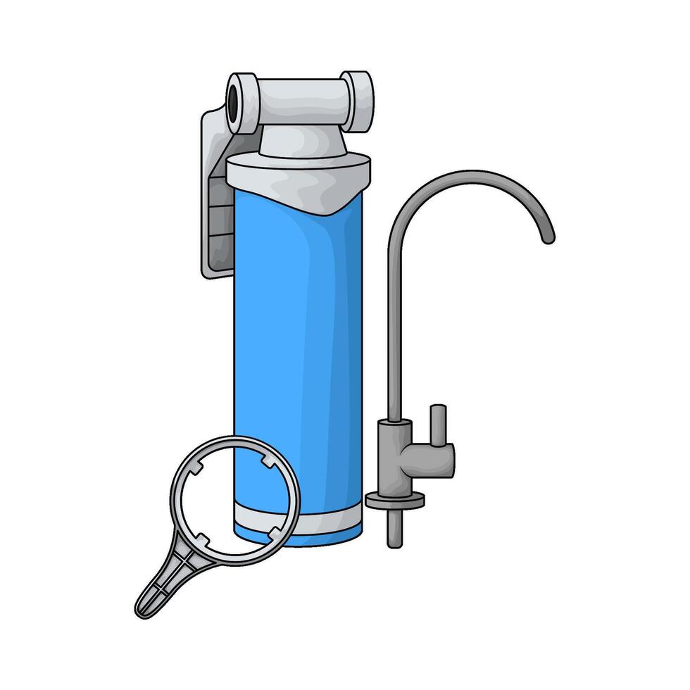 water filter and faucet vector