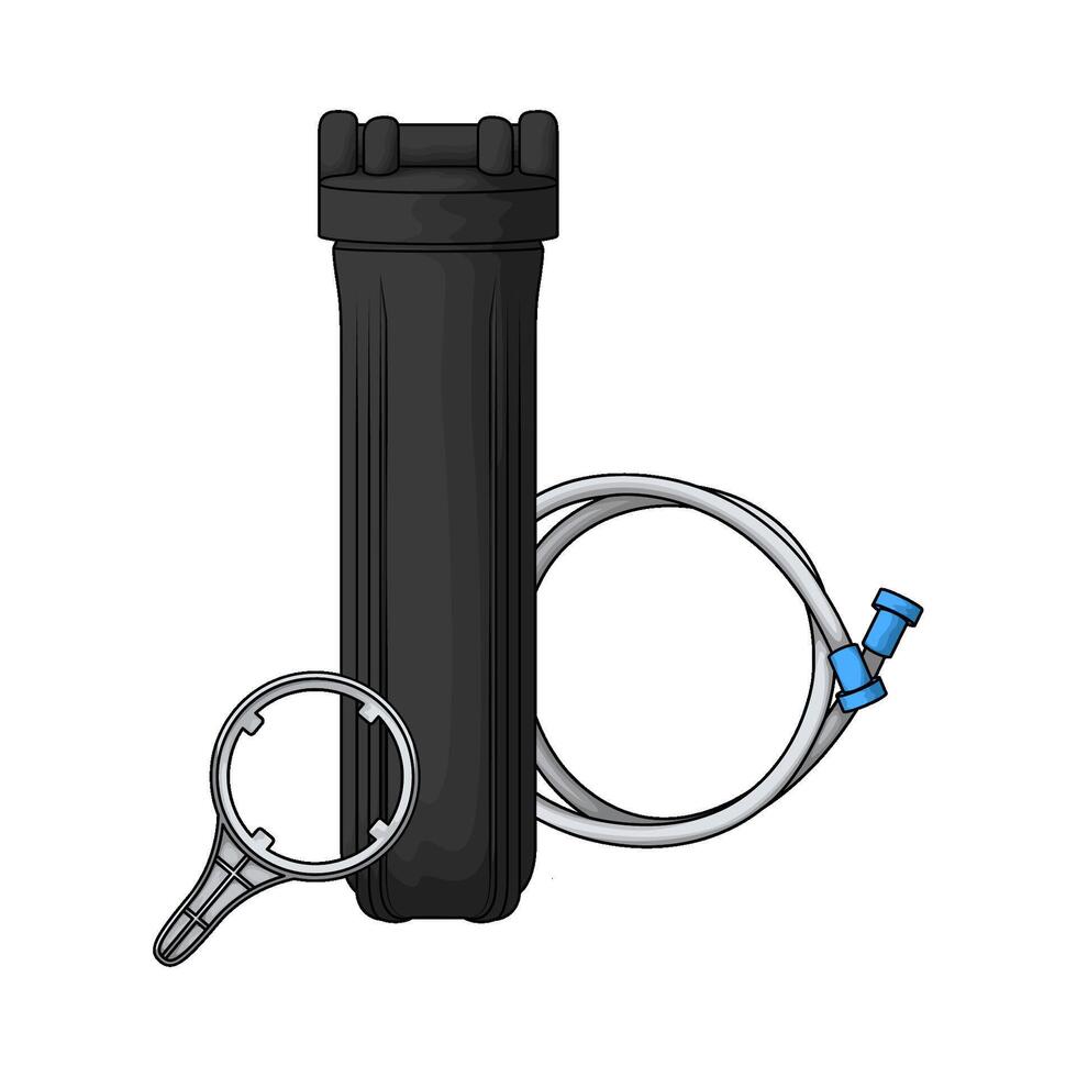 illustration of water filter with pipe vector