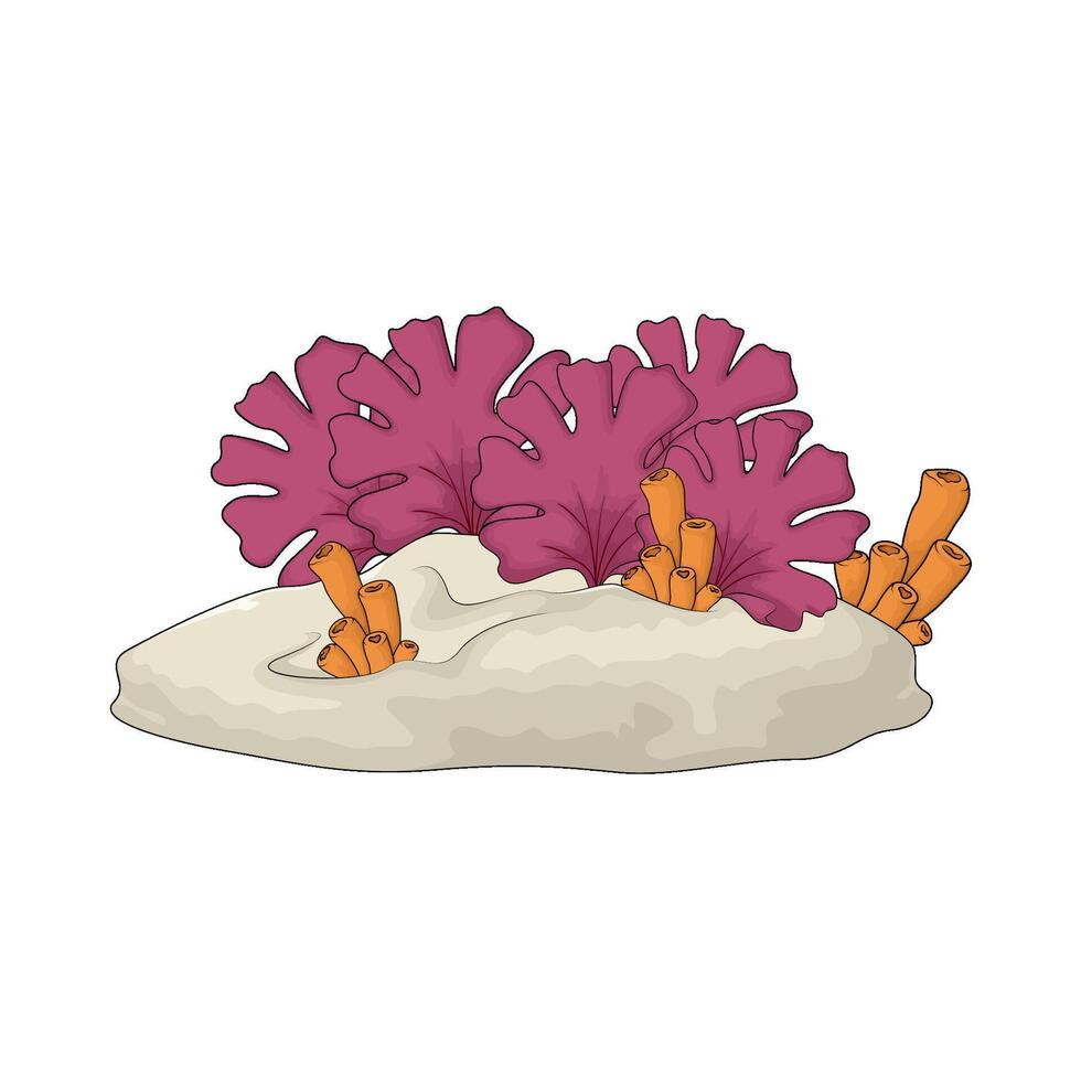illustration of fresh seaweed with coral tube vector