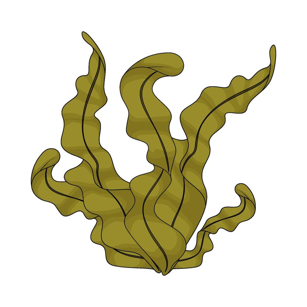 Fresh Seaweed Against Sea vector