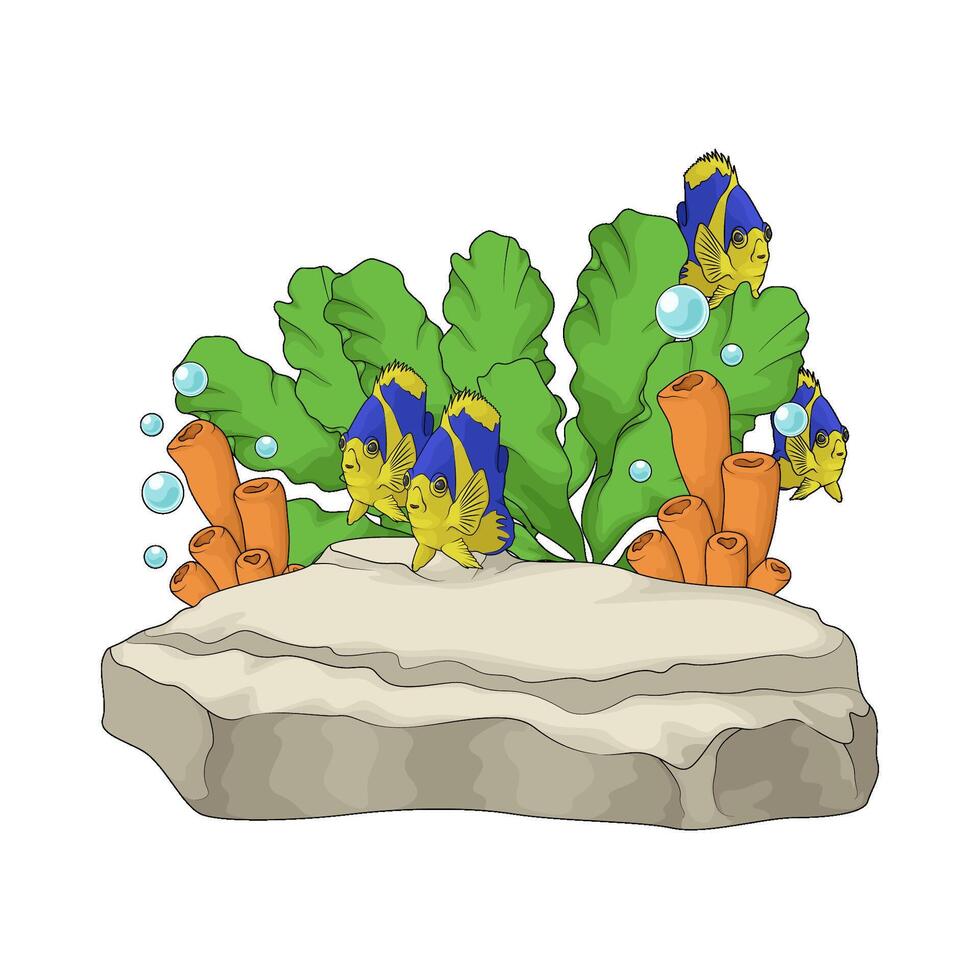 fish surround the seaweed vector