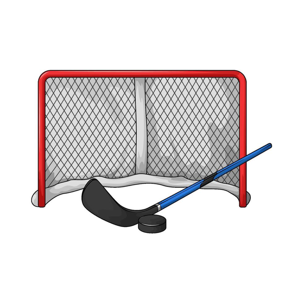Ice Hockey Stick and Puck illustration vector