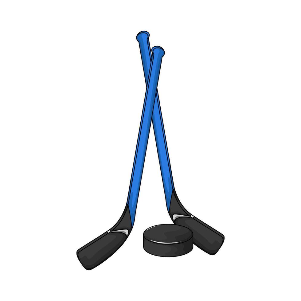 hockey stick and puck vector