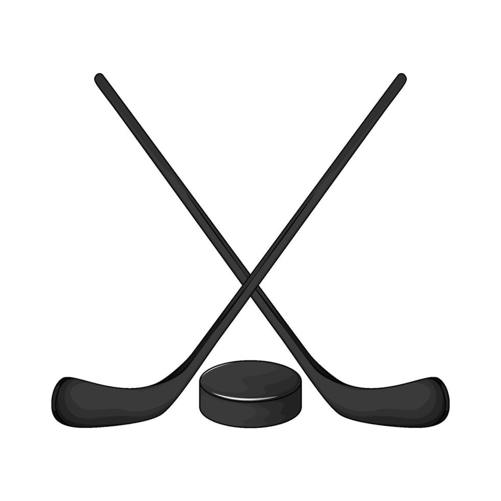 crossed hockey stick illustration vector