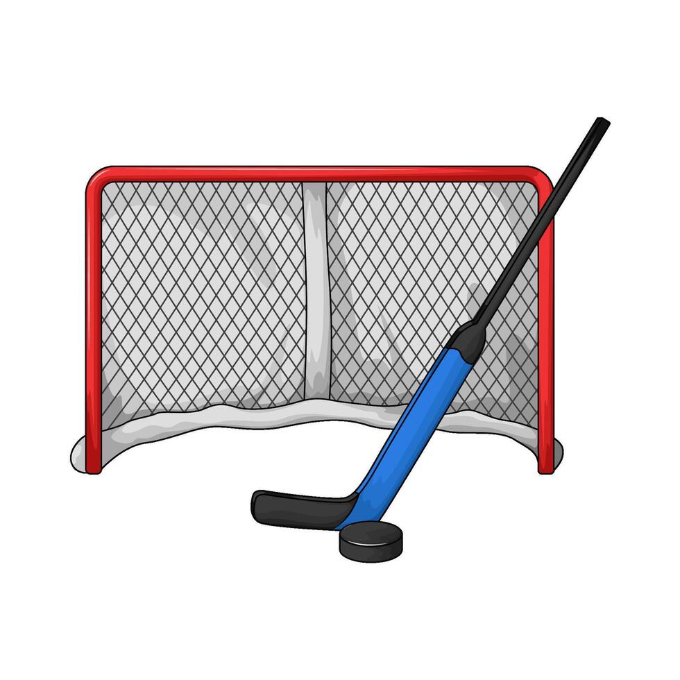 Ice Hockey Stick and Puck vector