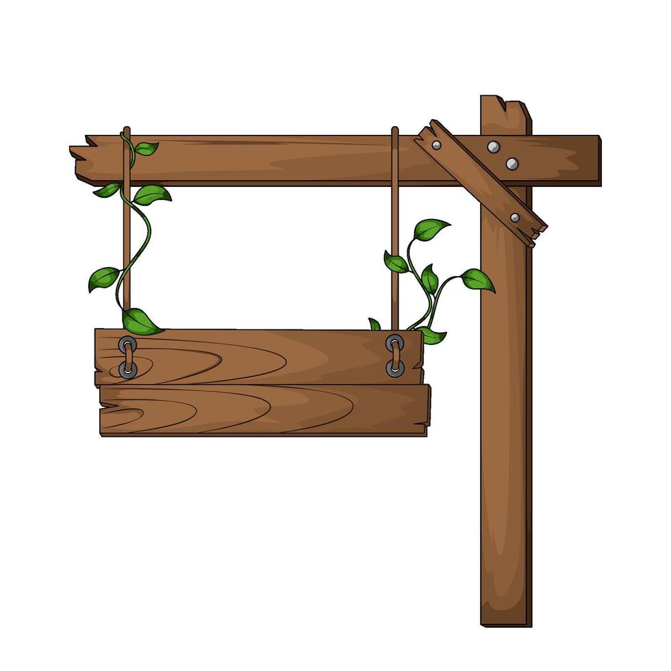 hanging wooden planks vector