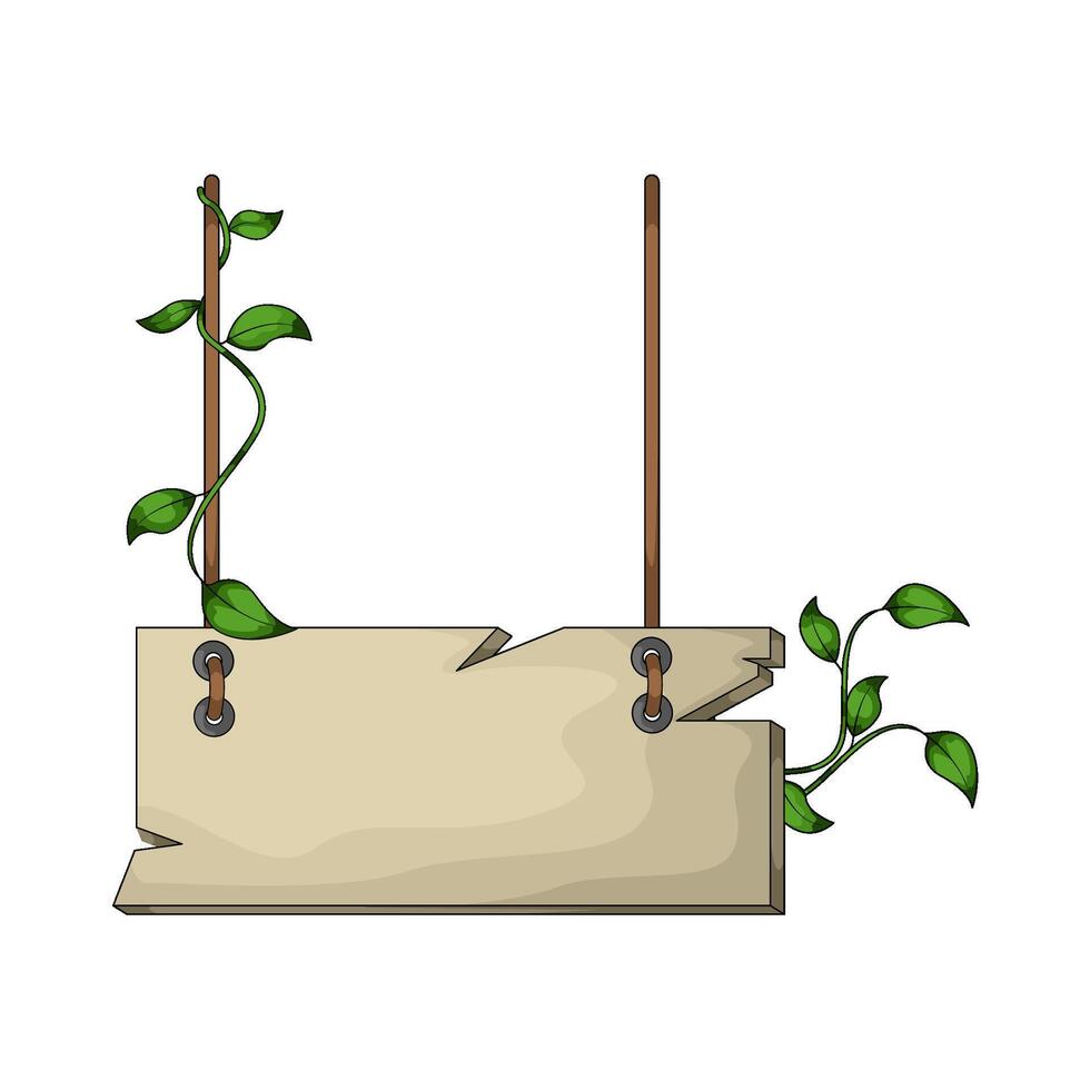 hanging wood planks vector