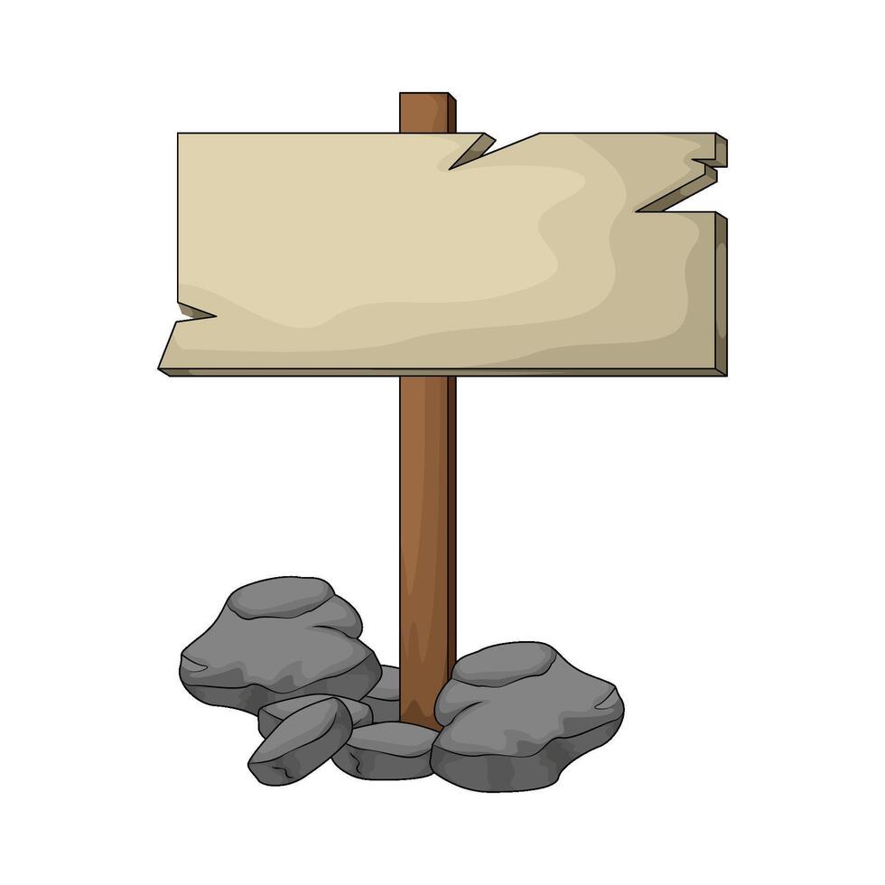 illustration of Blank Wooden Sign Board vector