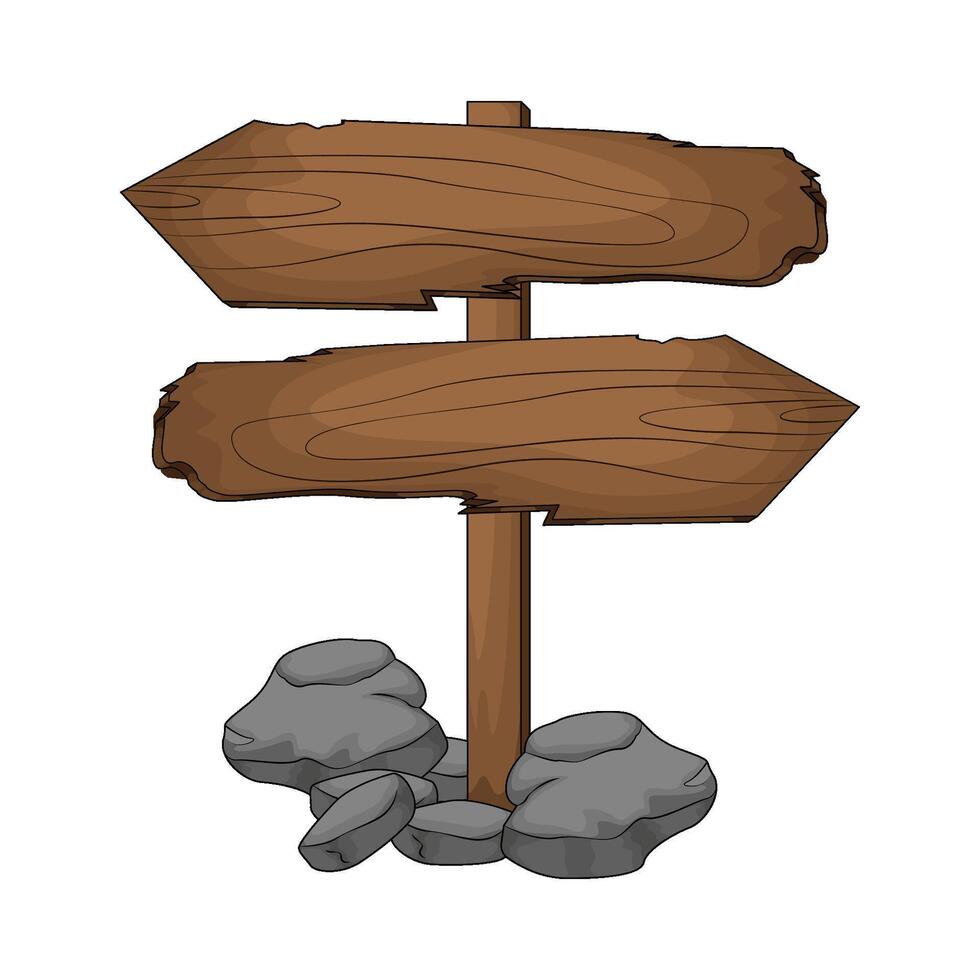 wooden road sign vector