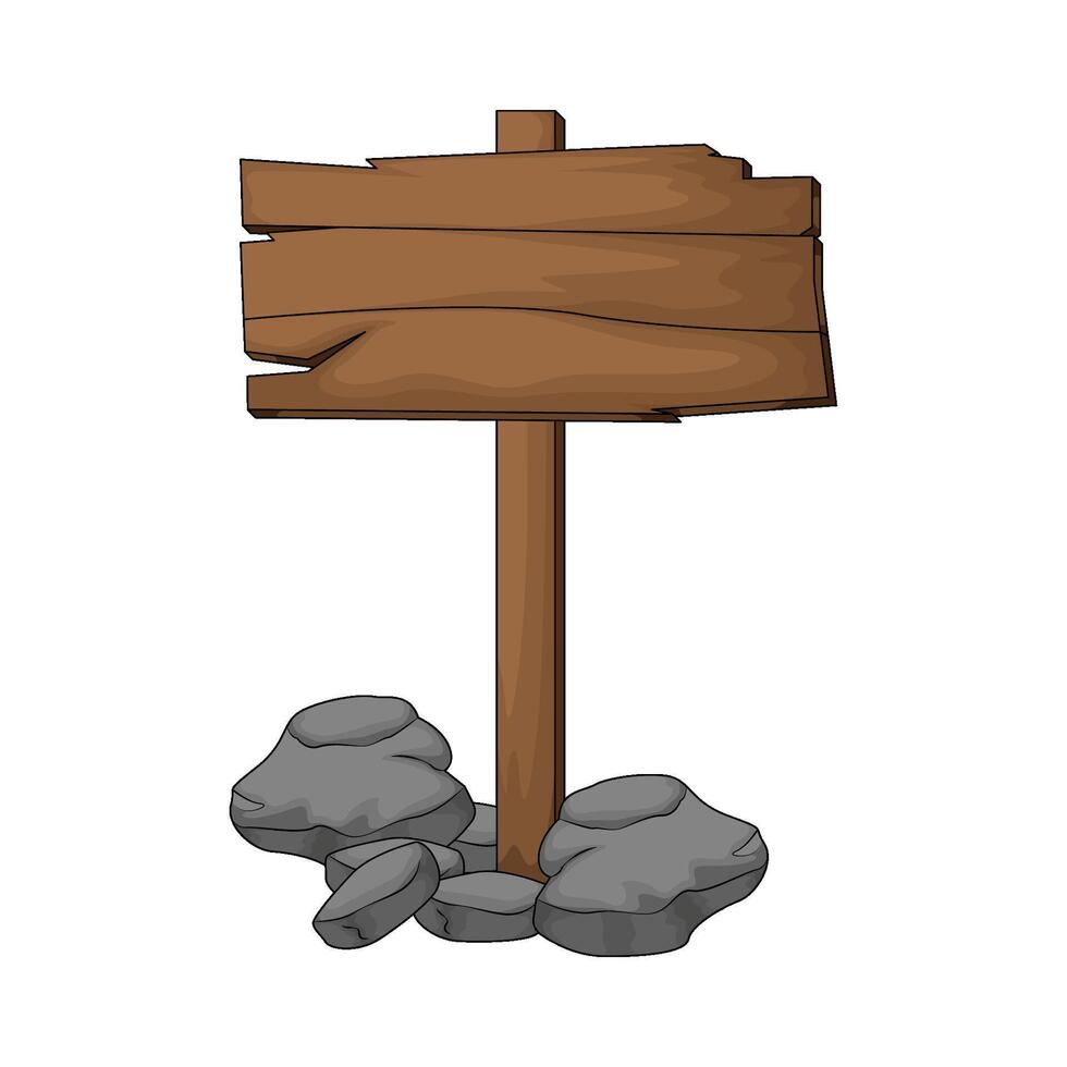 Blank Wooden Signboard illustration vector