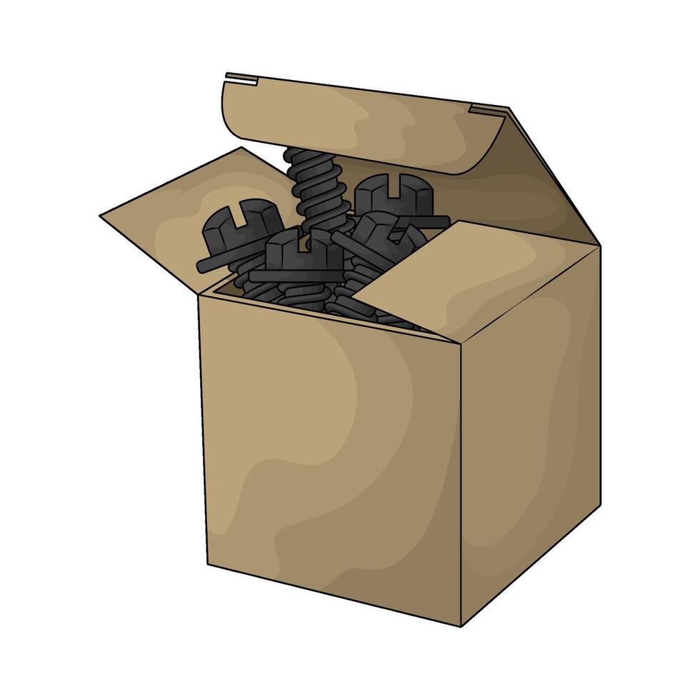 illustration of screw in box vector