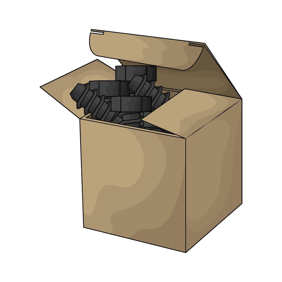 screw in packaging box vector
