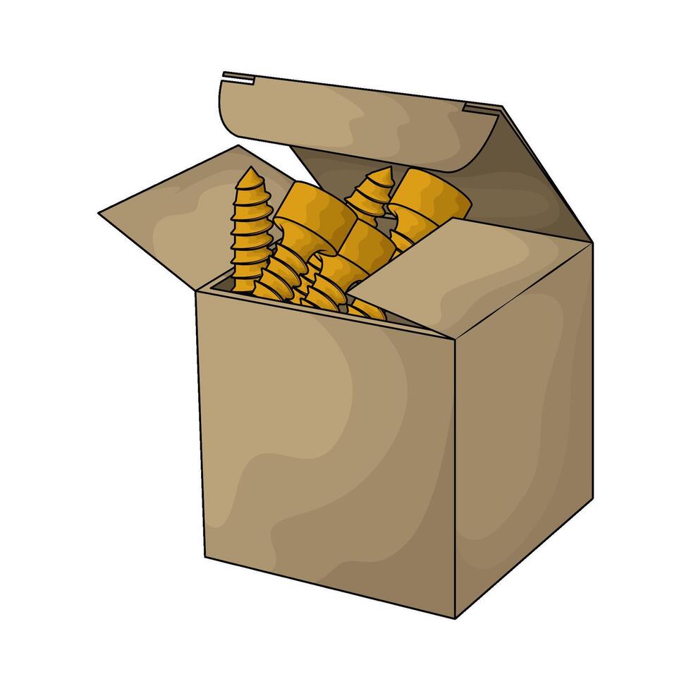 screw in box illustration vector