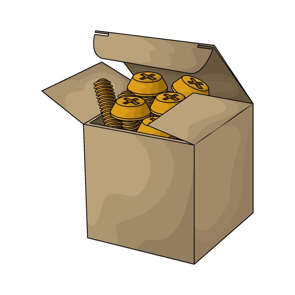 golden screw in the box vector