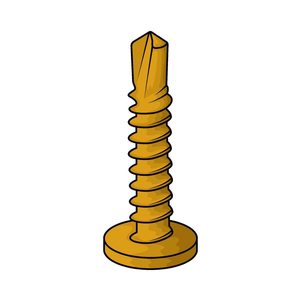 illustration of gold screws vector