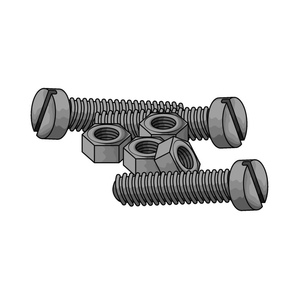 screw with nuts illustration vector