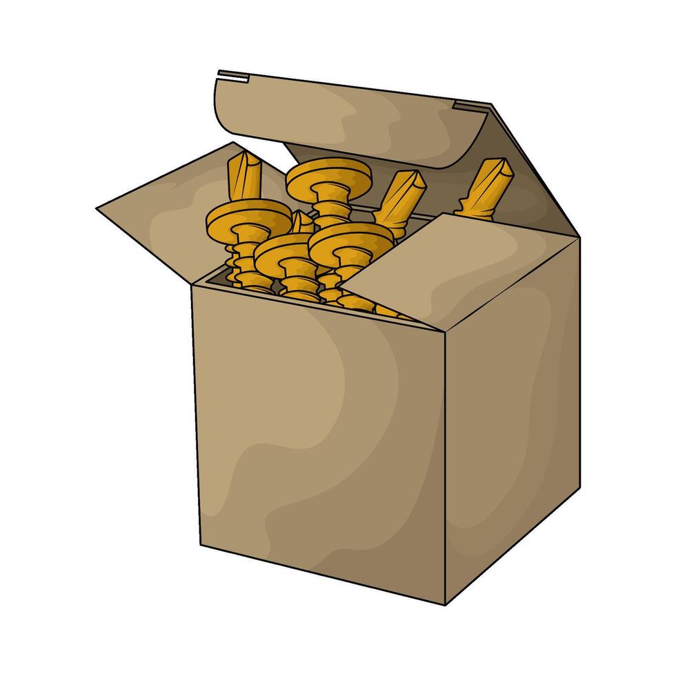 gold screws in the box vector