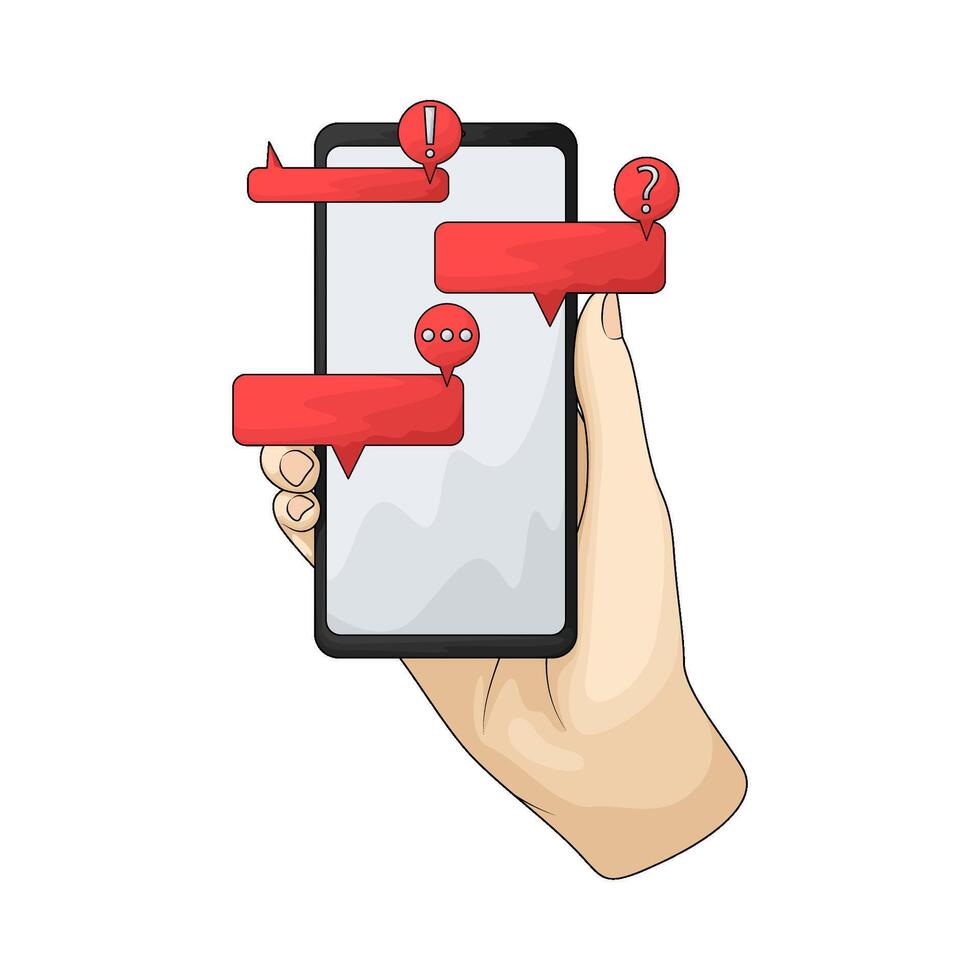illustration of Dialog Chat Box on smartphone vector