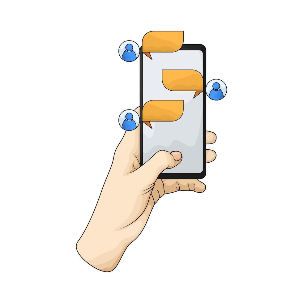 Dialog Chat Box on smartphone vector