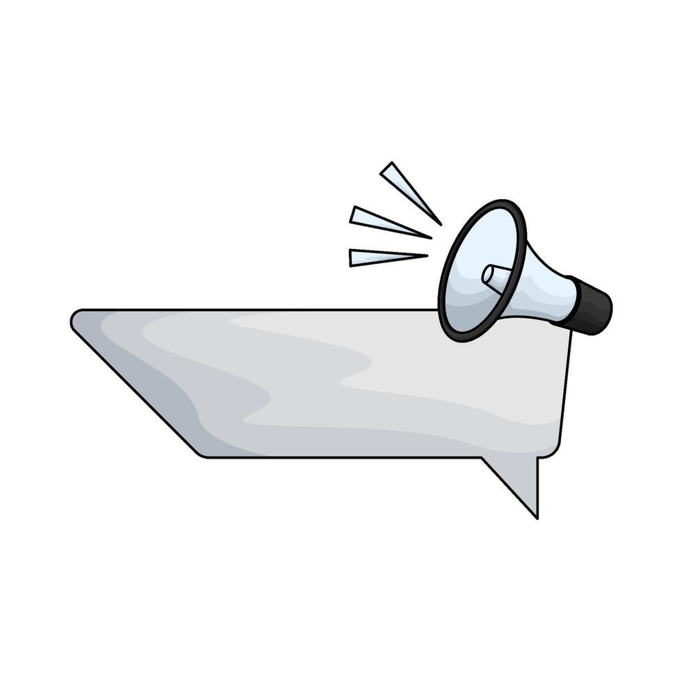 chat box with megaphone illustration vector