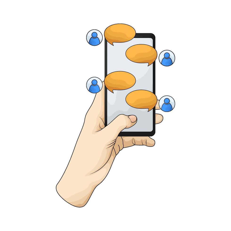 Dialog Chat Box on phone illustration vector