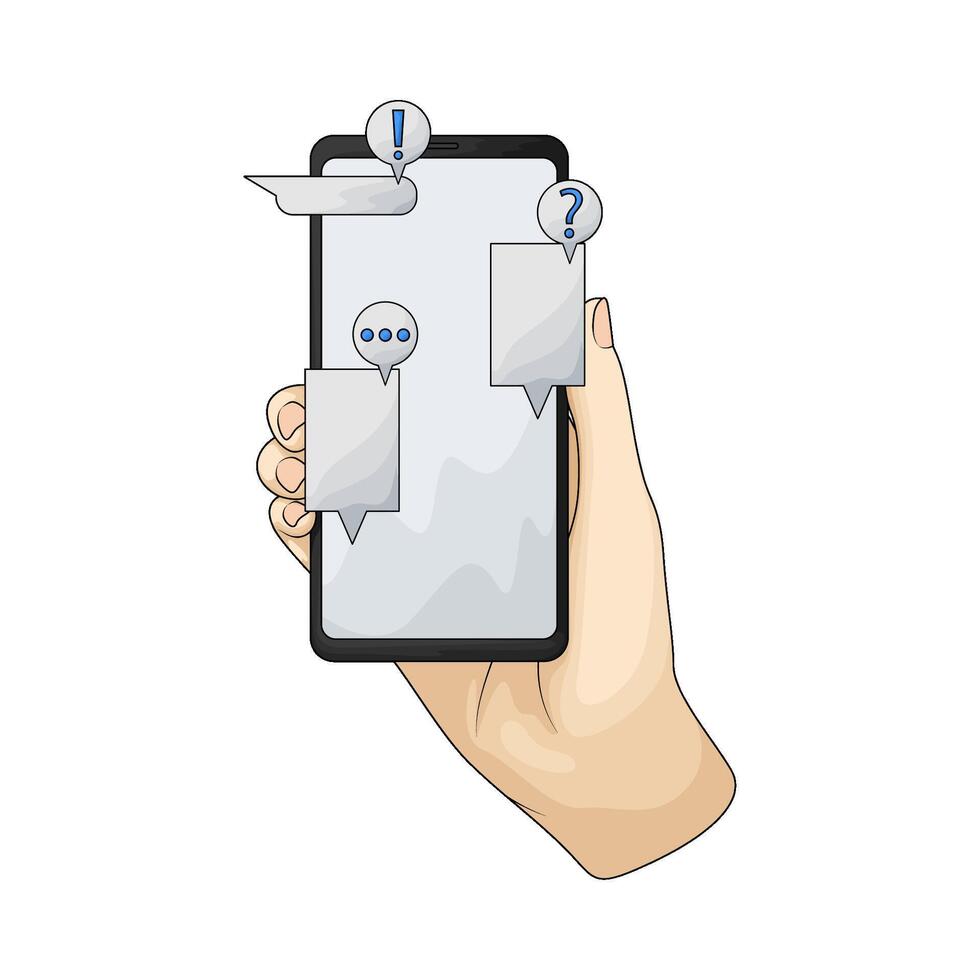 illustration of Dialog Chat Box on phone vector