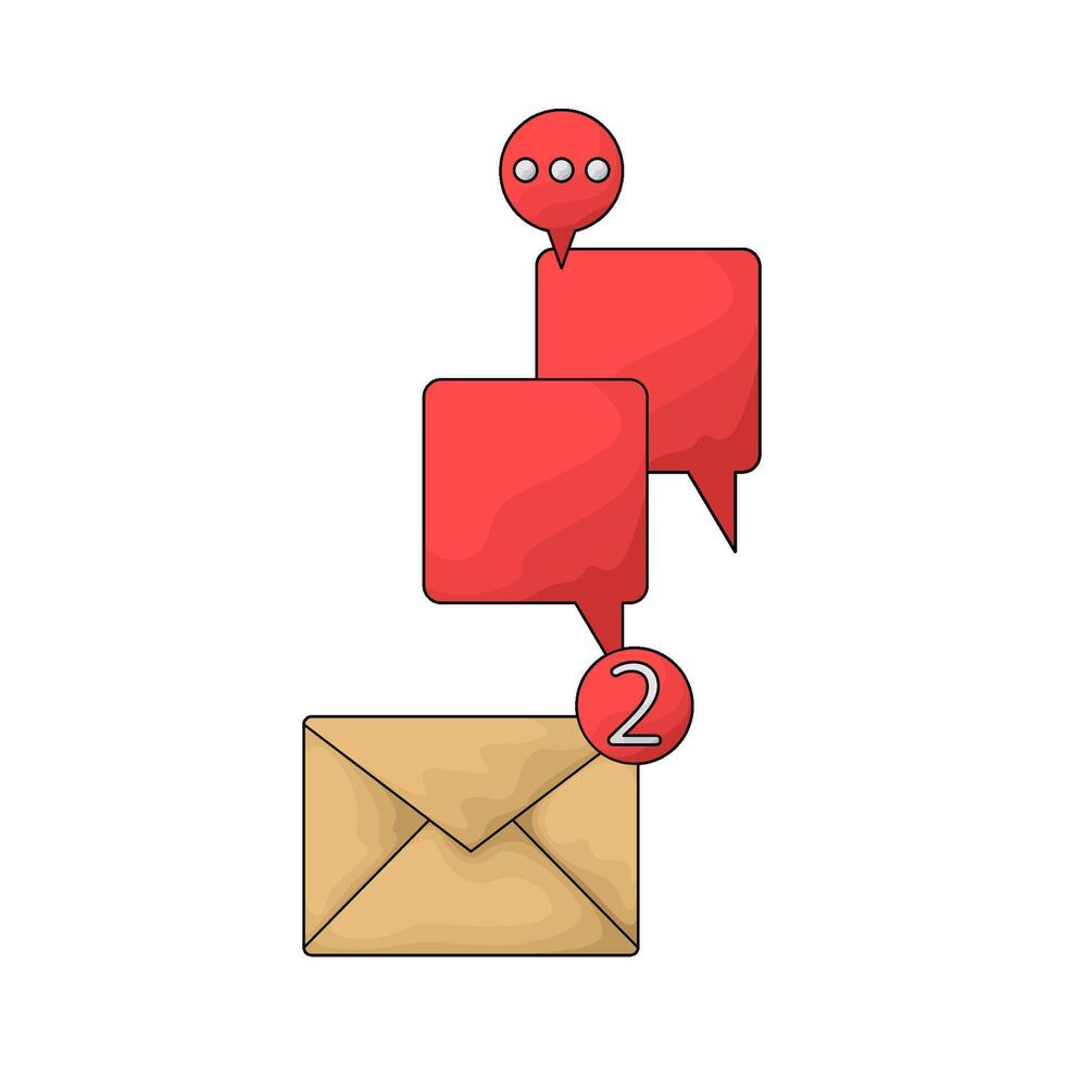 two new unread messages illustration vector