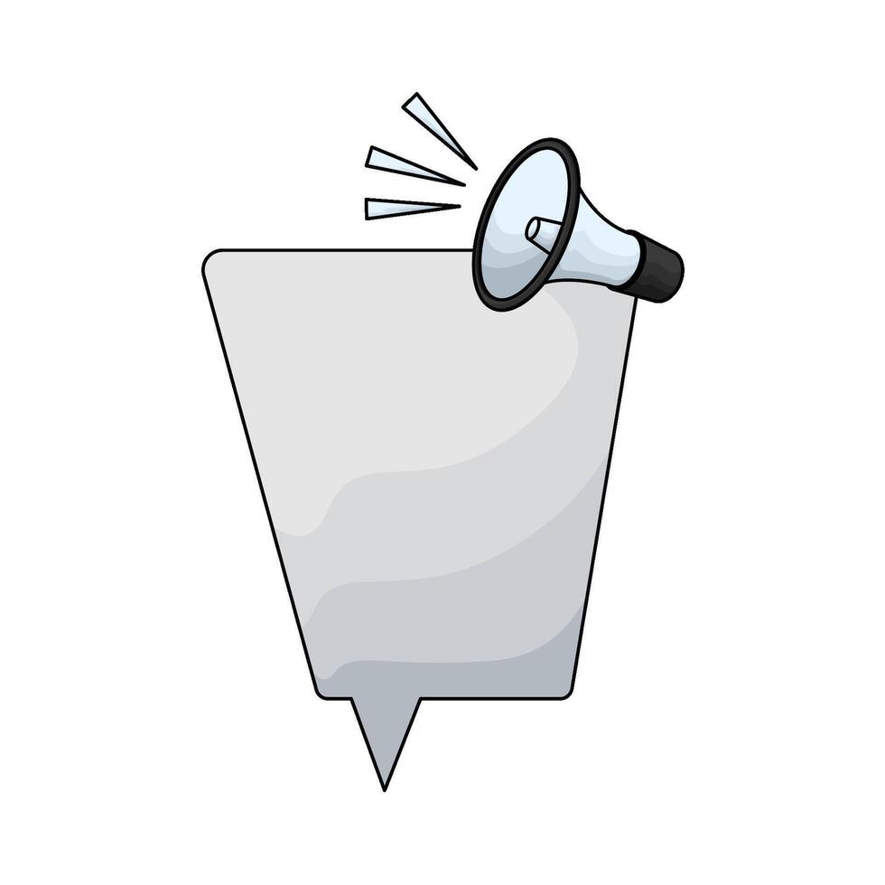 illustration of megaphone speaker with bubble chat vector