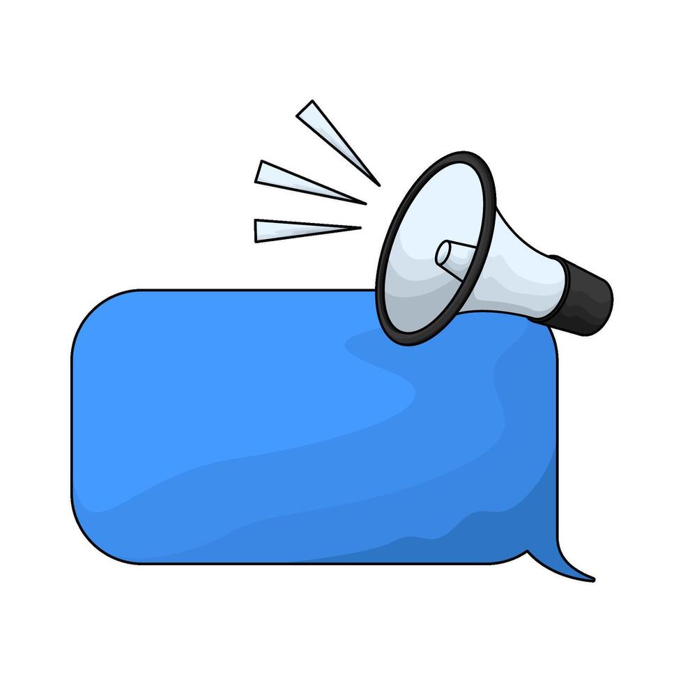 megaphone speaker and bubble chat vector