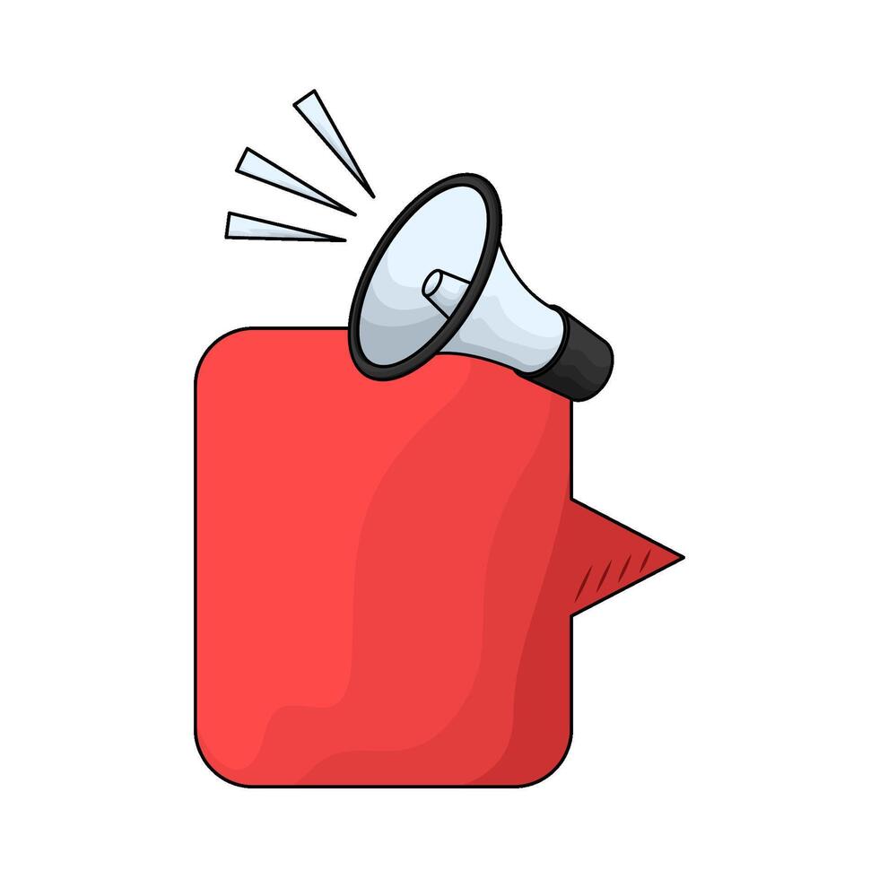 illustration of megaphone speaker and bubble chat vector