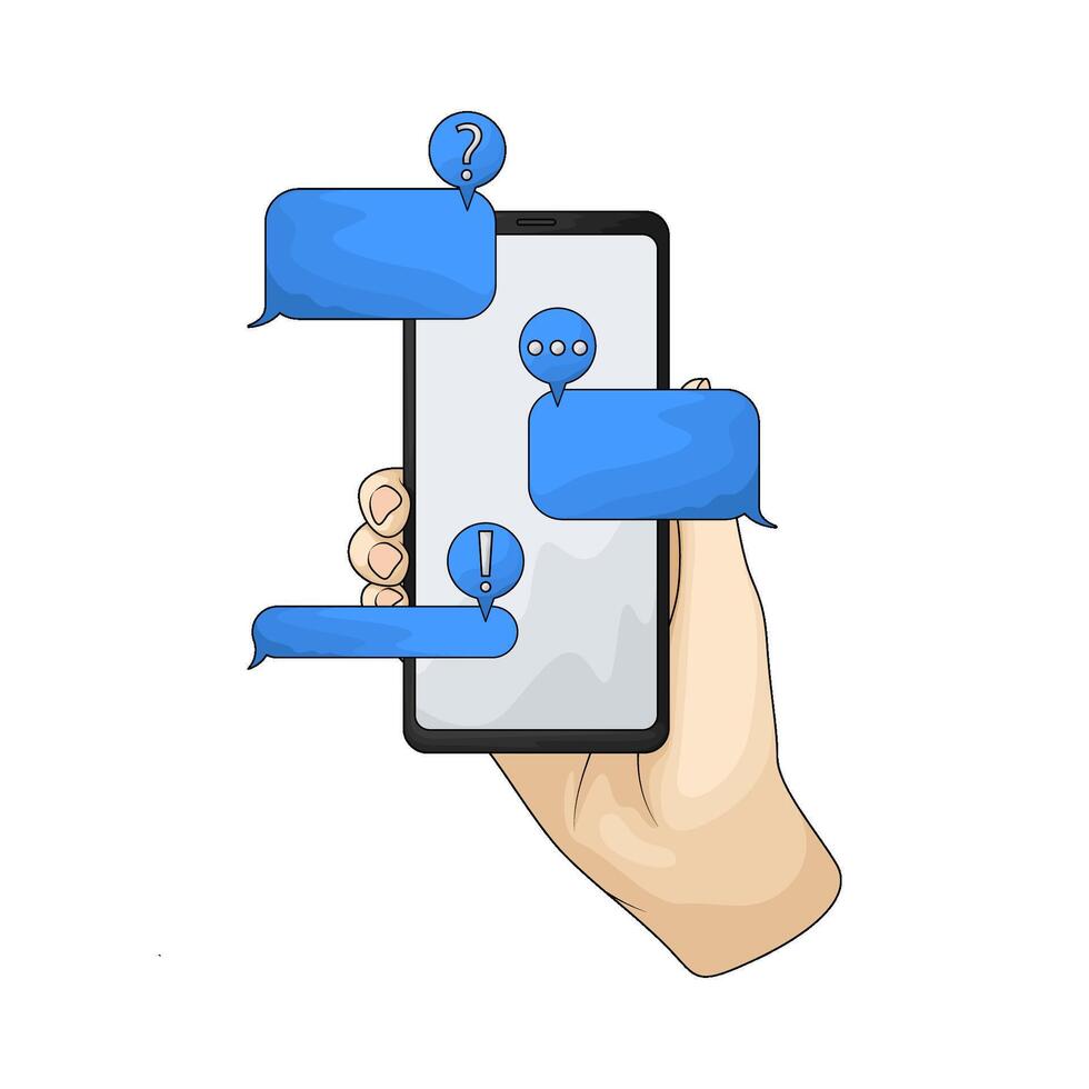 illustration of Mobile phone chat message vector