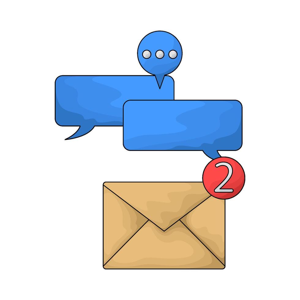 illustration of two new unread messages vector