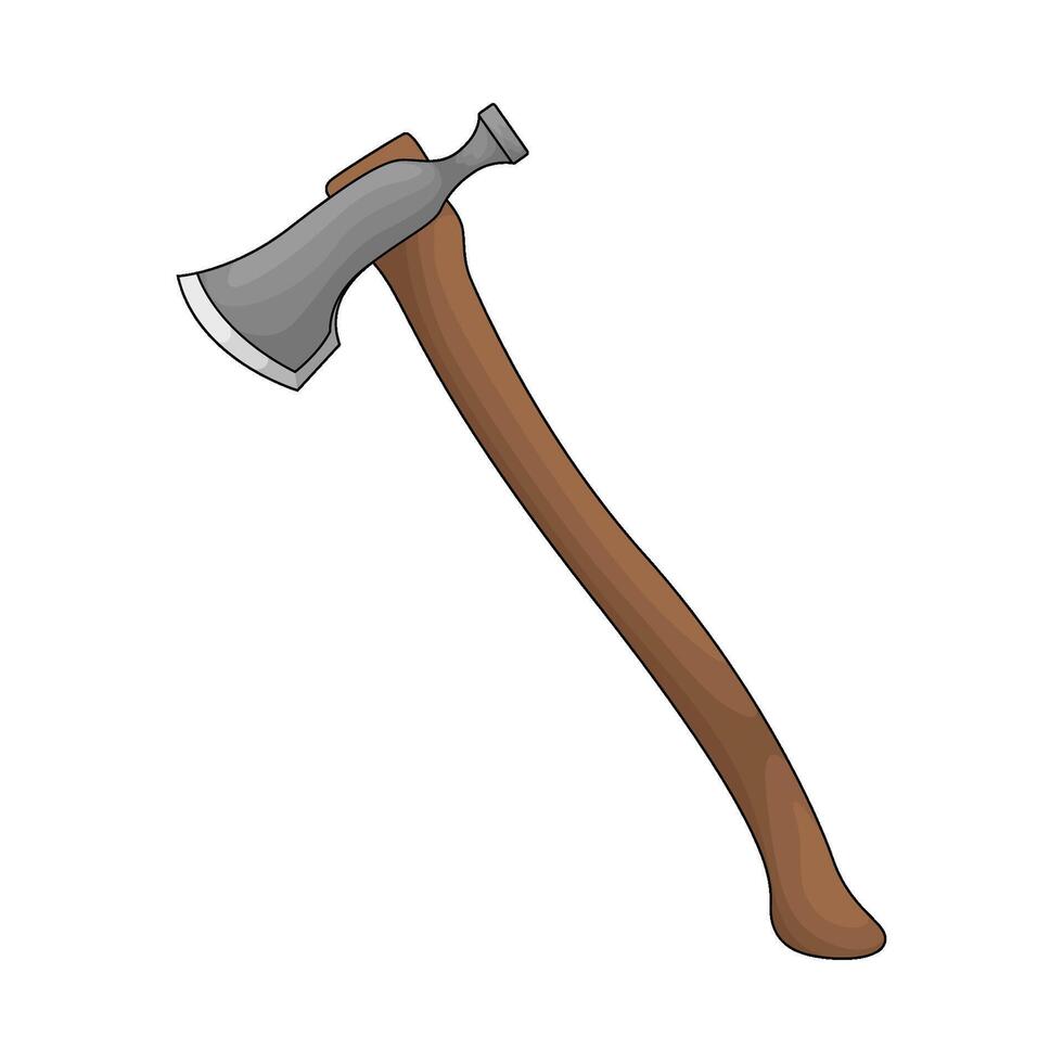 sharp axe and wood handle vector