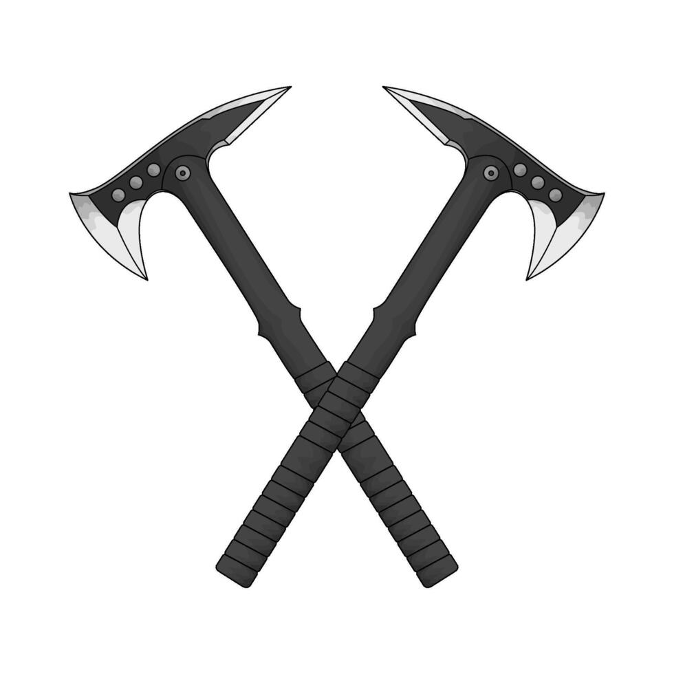 crossed black axe vector