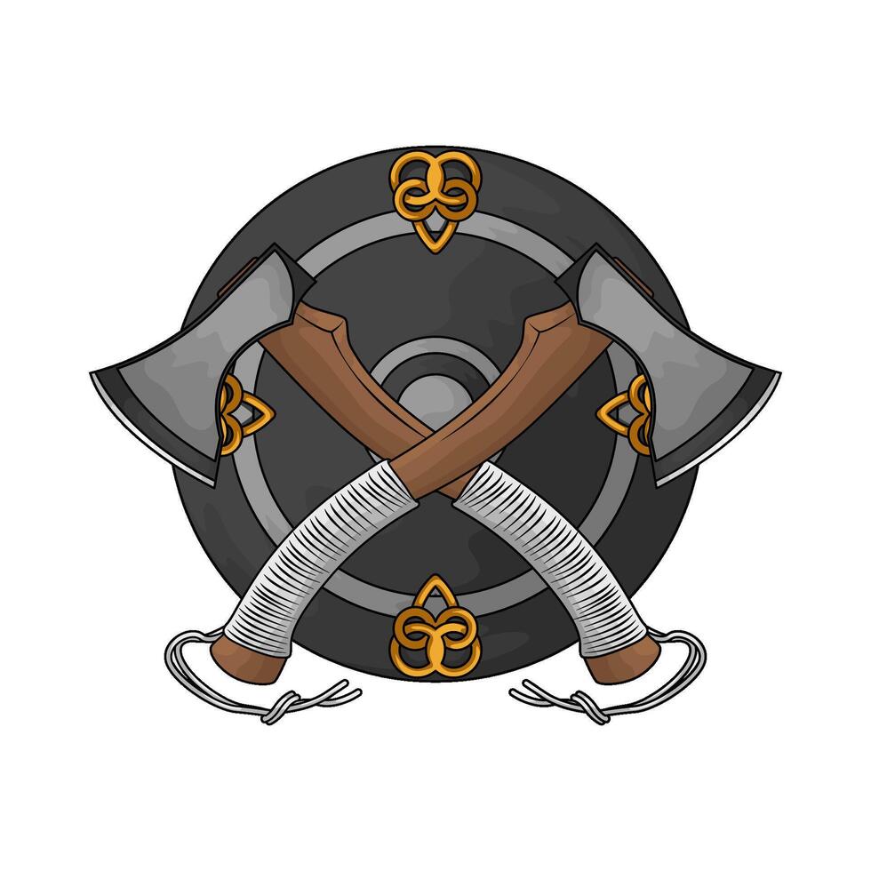shield and crossed axe vector